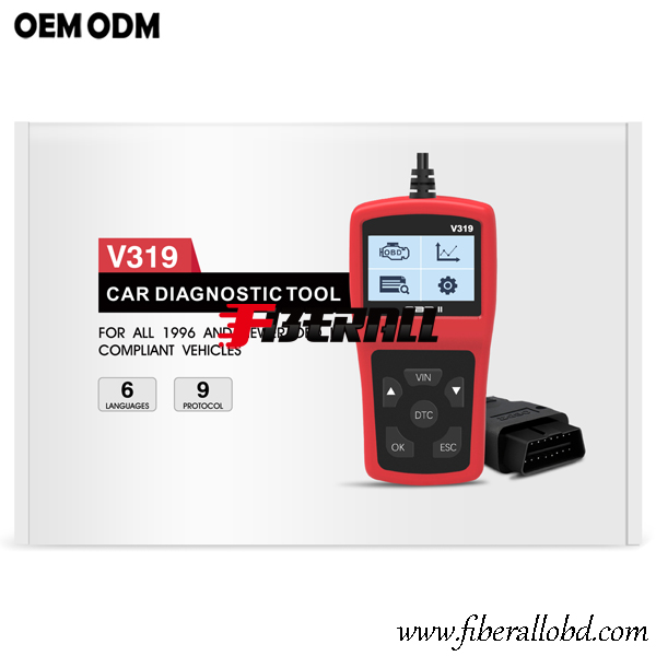 Comprobador de motor OBD-II de mano y herramienta de diagnóstico DLC de coche