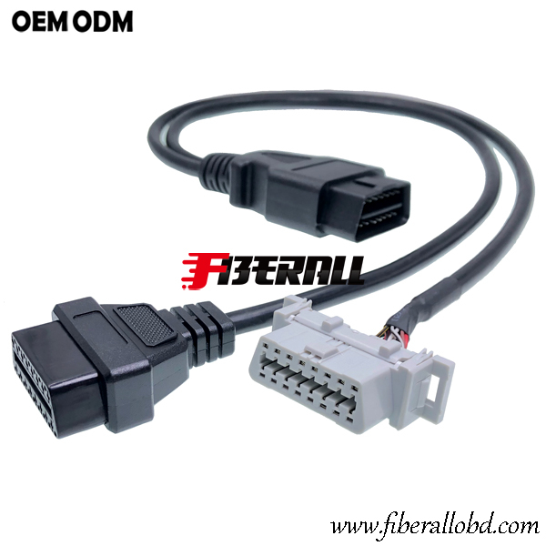 Cable de conversión de divisor OBD2 macho a OBD-II hembra