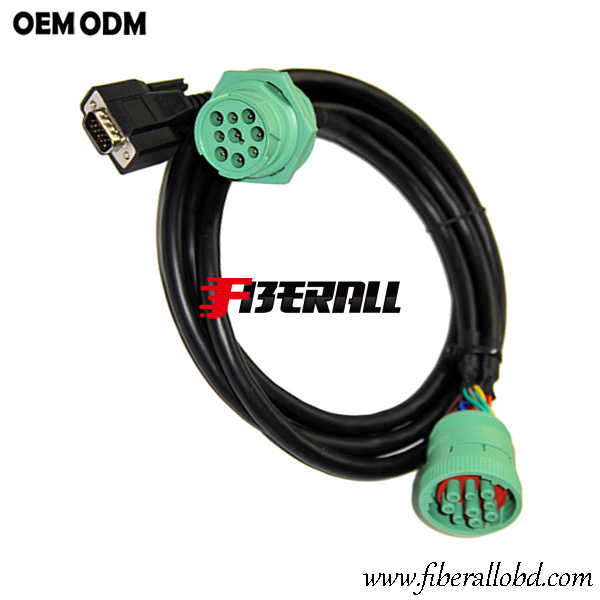 Cummins DEUTSCH 9Pin a HDB15P Cable de diagnóstico de camiones