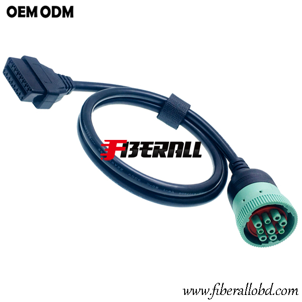 Cable de diagnóstico de camión resistente de 9 pines para escáner OBD