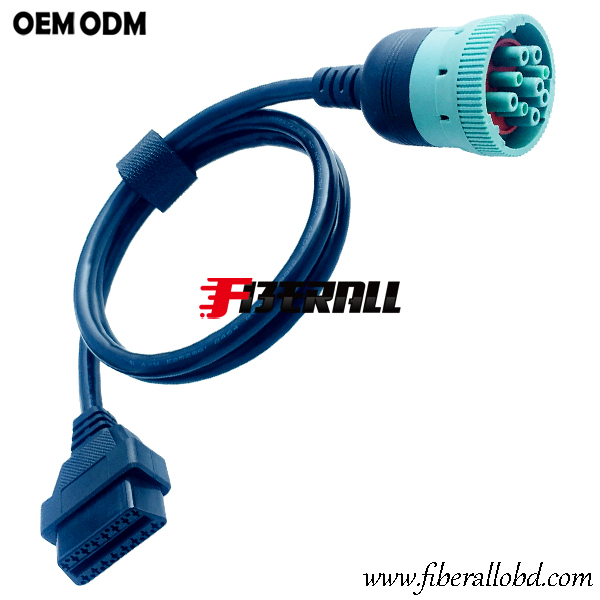 Cable de diagnóstico de camión resistente de 9 pines para escáner OBD